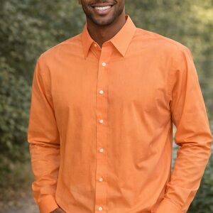 Stafford Men's Vibrant Orange Dress Shirt